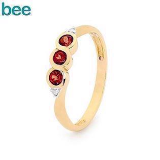 Bee Jewelry 9 ct gold finger ring shiny, model 25325-GT